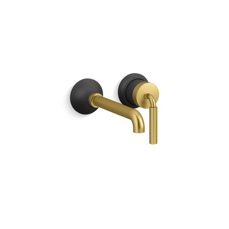 Tone Single-Handle Wall Mount Sink Fct Matte Black with Moderne Brass